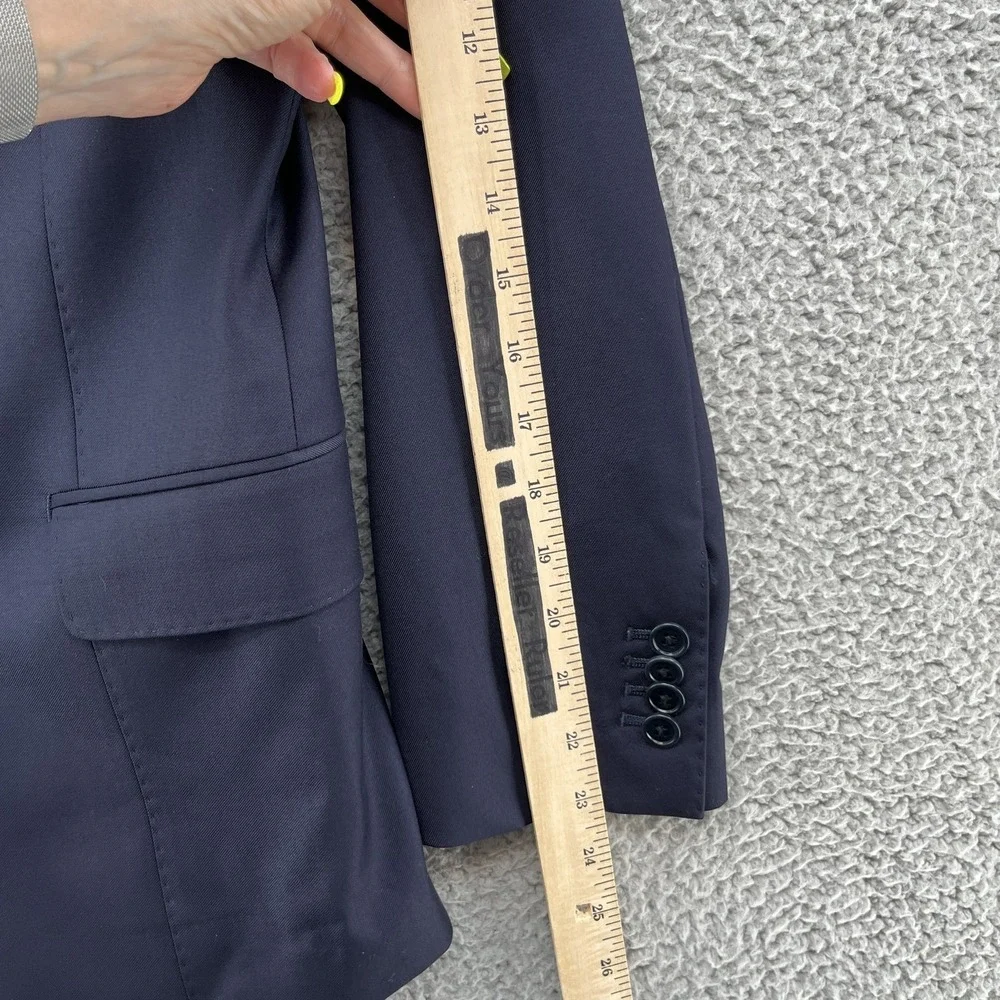 Gutteridge Blazer Mens 36 Navy Blue Wool Superfine 110s Italy Vitale Barberis